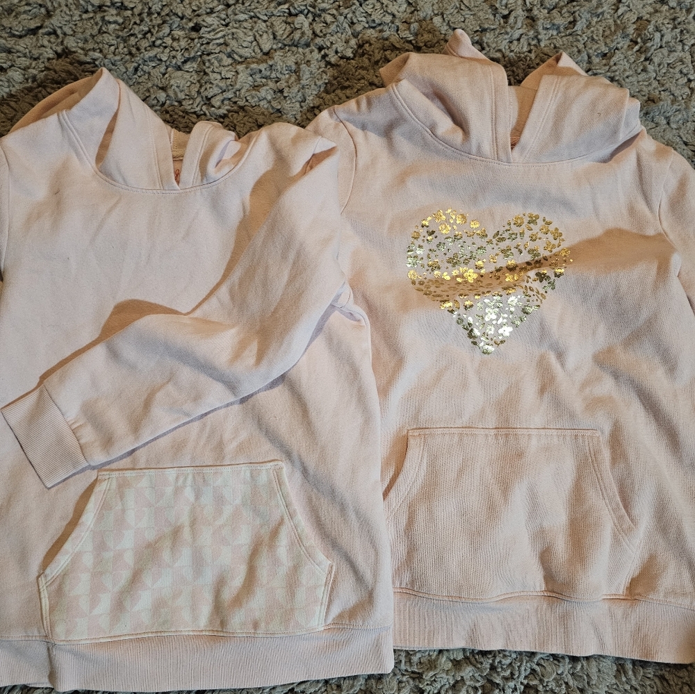 Pink Kids Sweatshirt with Gold Heart Design